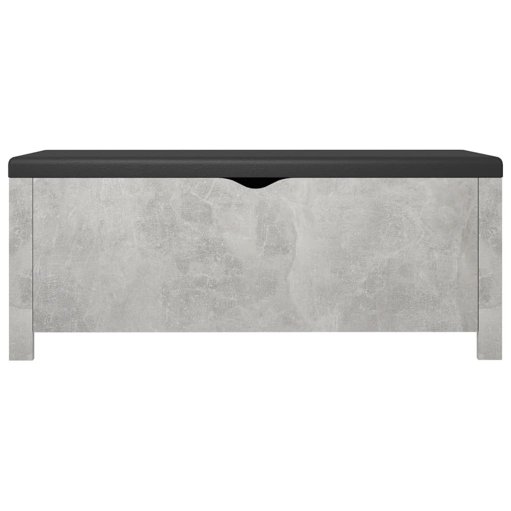 vidaXL Cutie depozitare pernă gri beton, 105x40x45 cm, lemn prelucrat vidaXL Cutie depozitare pernă gri beton, 105x40x45 cm, lemn prelucrat