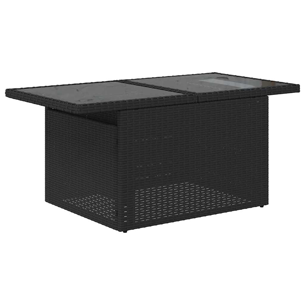 vidaXL Set mobilier de grădină cu perne, 9 piese, negru, poliratan vidaXL Set mobilier de grădină cu perne, 9 piese, negru, poliratan