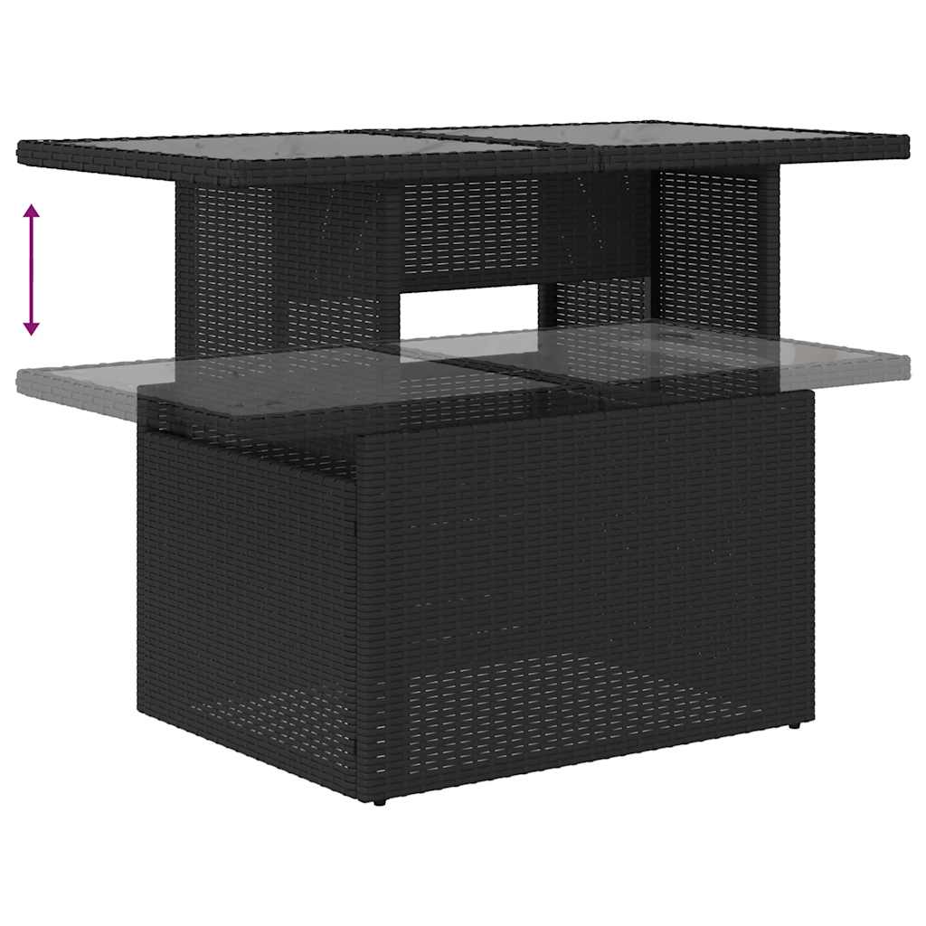 vidaXL Set mobilier de grădină cu perne, 9 piese, negru, poliratan vidaXL Set mobilier de grădină cu perne, 9 piese, negru, poliratan