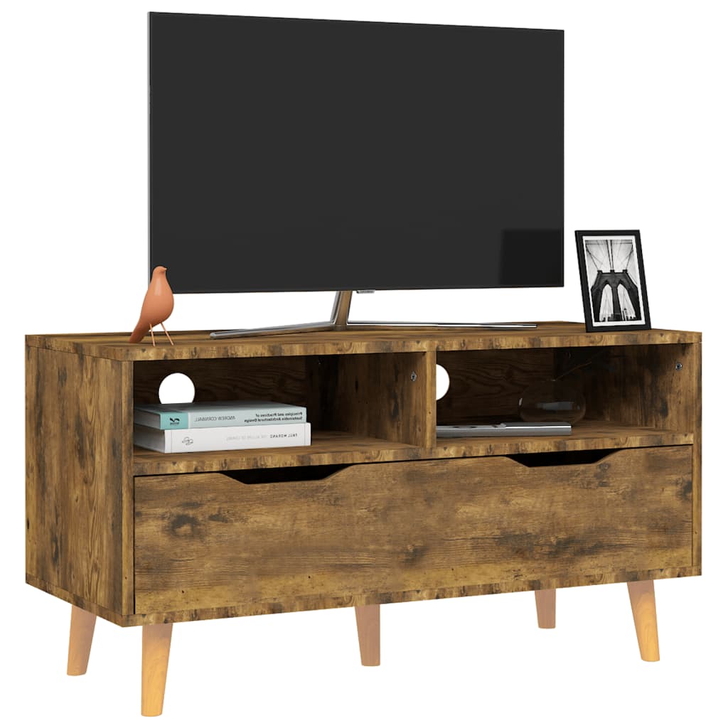 vidaXL Comodă TV, stejar afumat, 90x40x48,5 cm, lemn prelucrat vidaXL Comodă TV, stejar afumat, 90x40x48,5 cm, lemn prelucrat