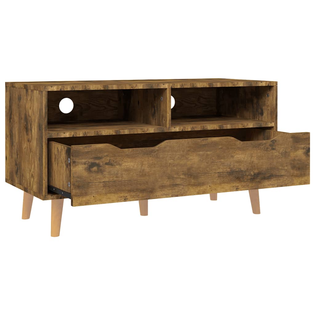 vidaXL Comodă TV, stejar afumat, 90x40x48,5 cm, lemn prelucrat vidaXL Comodă TV, stejar afumat, 90x40x48,5 cm, lemn prelucrat