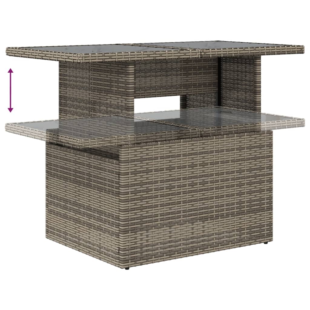 vidaXL Set mobilier grădină cu perne, 6 piese, gri, poliratan vidaXL Set mobilier grădină cu perne, 6 piese, gri, poliratan