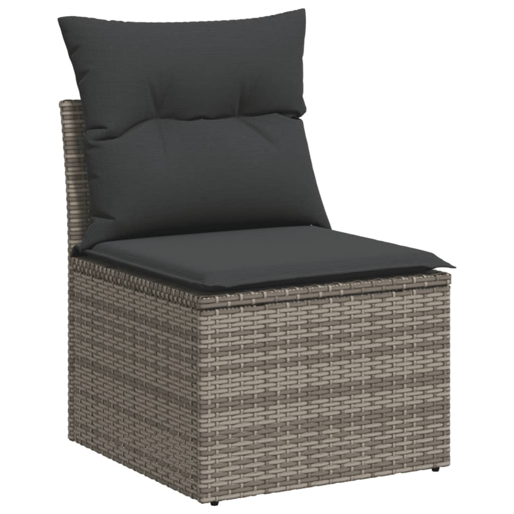 vidaXL Set mobilier grădină cu perne, 6 piese, gri, poliratan vidaXL Set mobilier grădină cu perne, 6 piese, gri, poliratan
