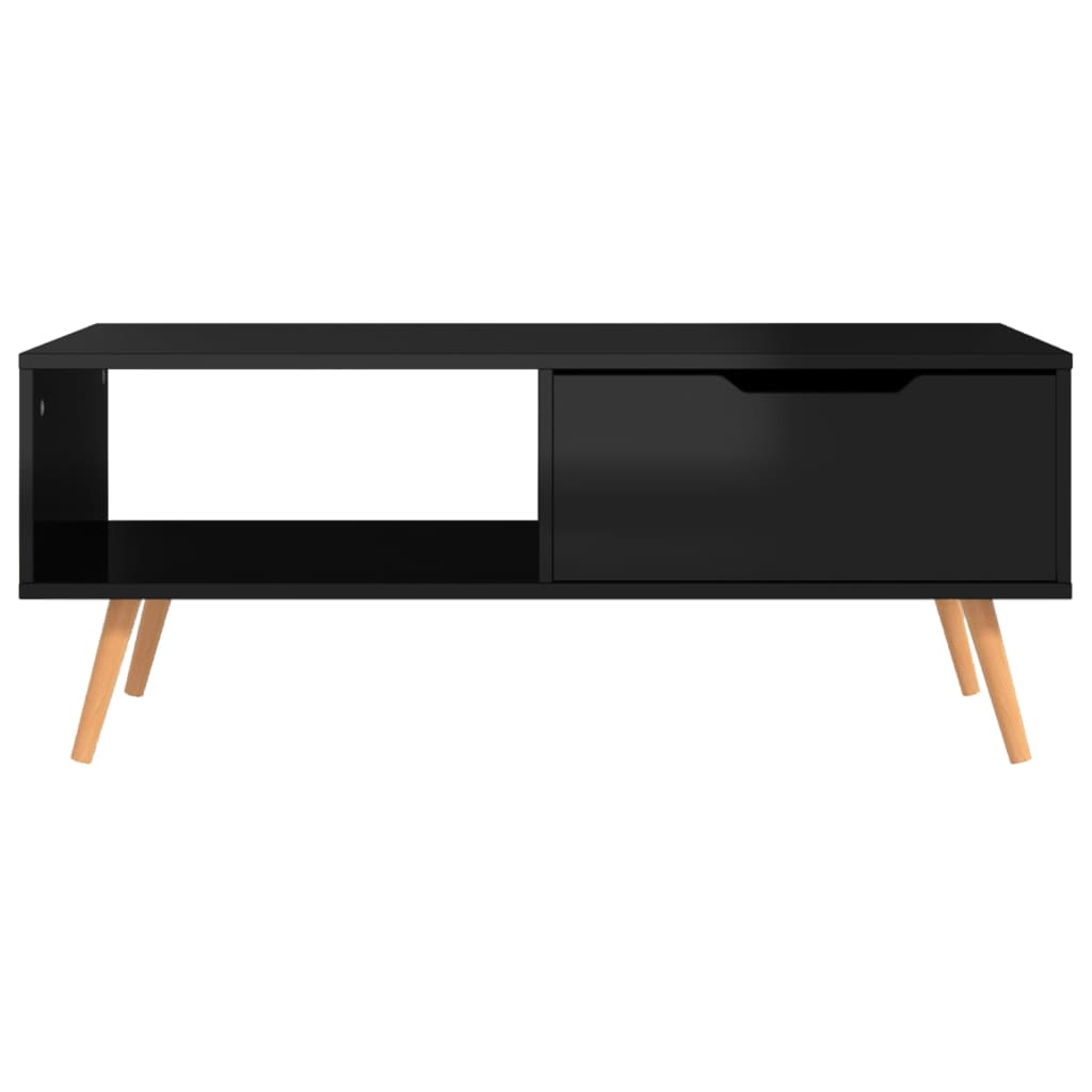 vidaXL Măsuță cafea, negru extralucios, 100x49,5x43 cm lemn prelucrat vidaXL Măsuță cafea, negru extralucios, 100x49,5x43 cm lemn prelucrat