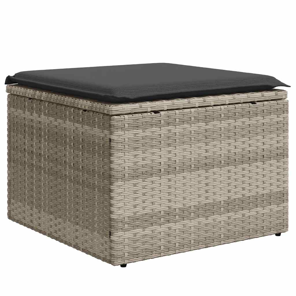 vidaXL Set mobilier de grădină cu perne, 8 piese gri deschis poliratan