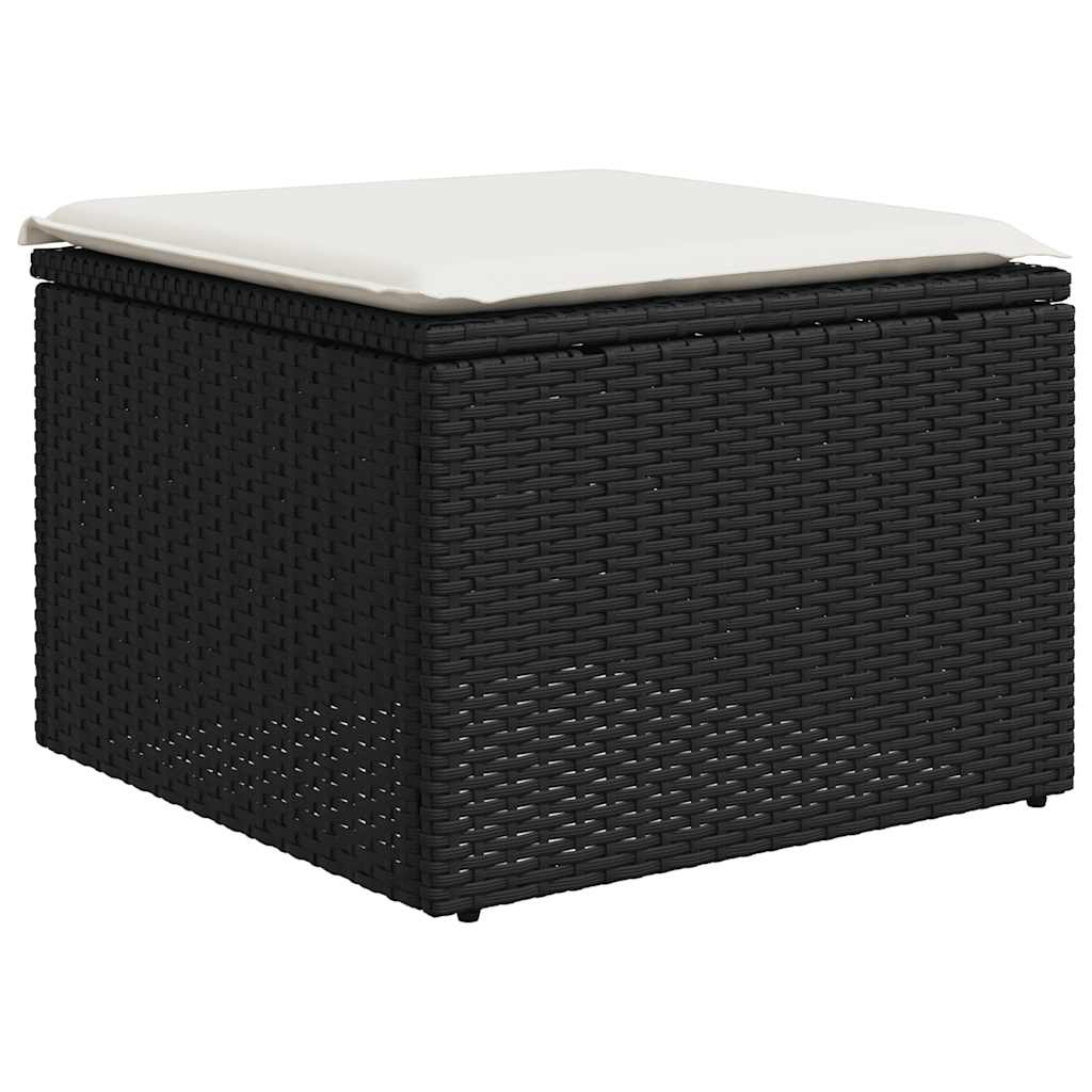 vidaXL Set mobilier de grădină cu perne, 8 piese, negru, poliratan vidaXL Set mobilier de grădină cu perne, 8 piese, negru, poliratan