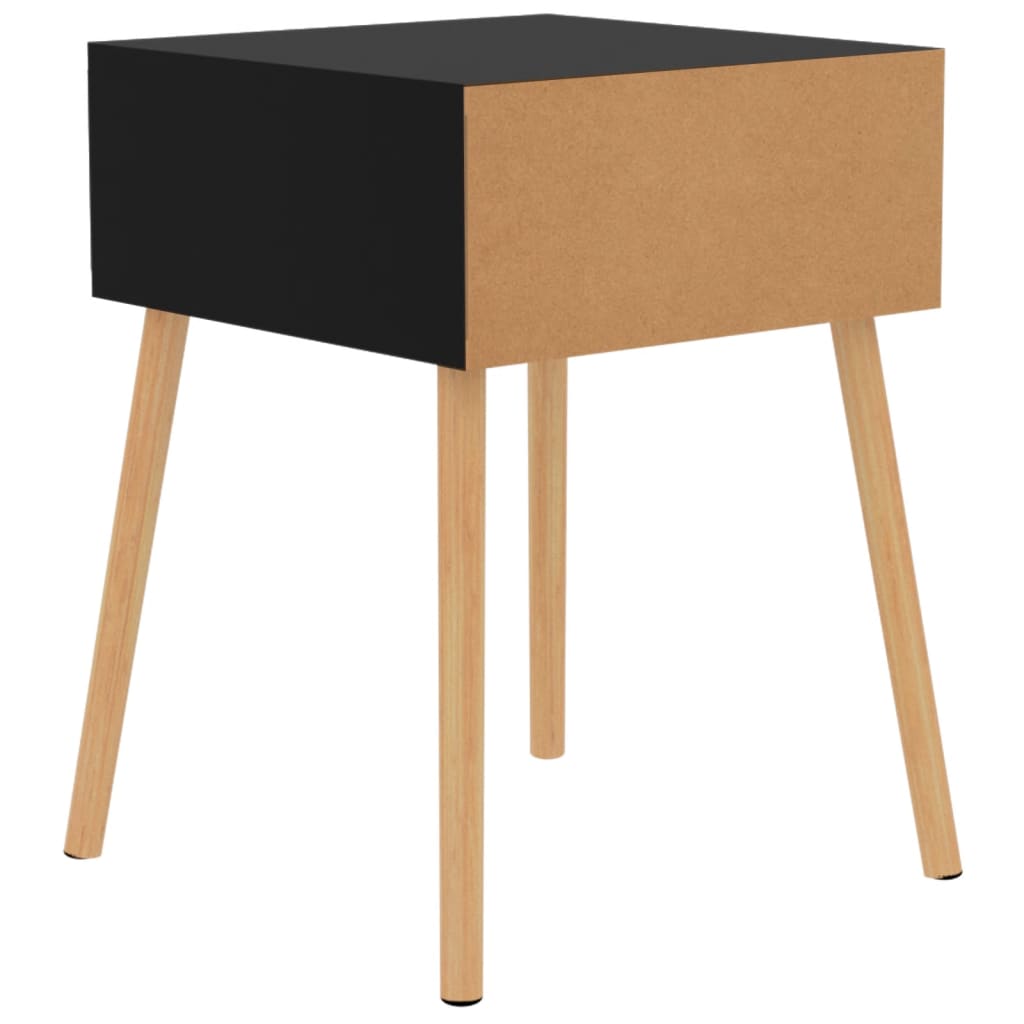 vidaXL Noptiere, 2 buc, negru extralucios, 40x40x56 cm, lemn prelucrat