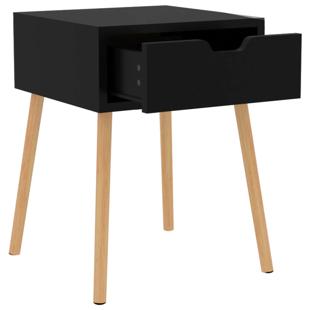 vidaXL Noptiere, 2 buc, negru extralucios, 40x40x56 cm, lemn prelucrat