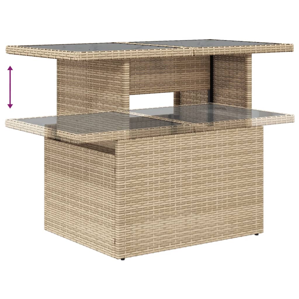 vidaXL Set canapele de grădină cu perne, 10 piese, bej, poliratan