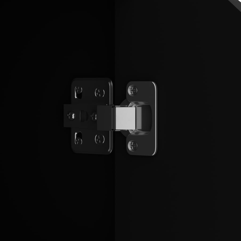 vidaXL Servantă, negru extralucios, 60x30x72 cm, lemn prelucrat