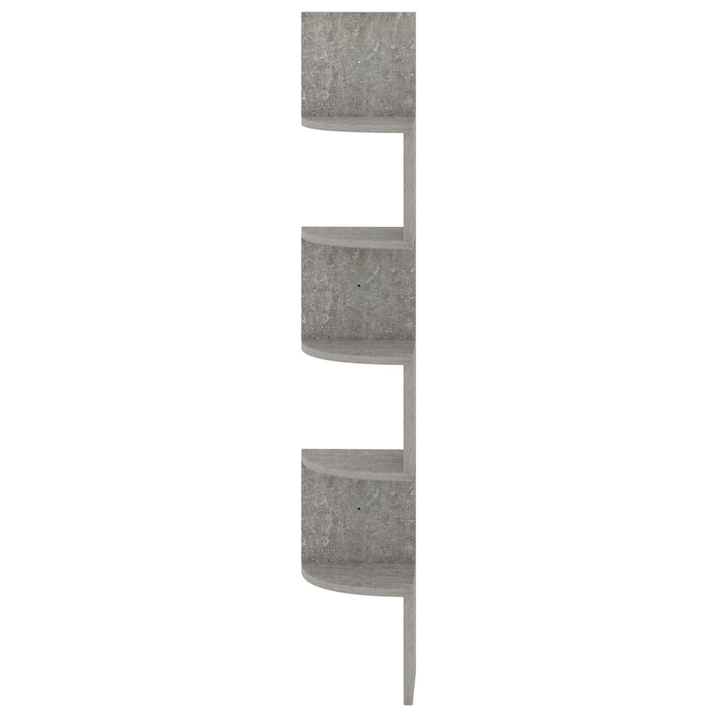 vidaXL Raft de perete de colț, gri beton, 19x19x123 cm, lemn prelucrat vidaXL Raft de perete de colț, gri beton, 19x19x123 cm, lemn prelucrat
