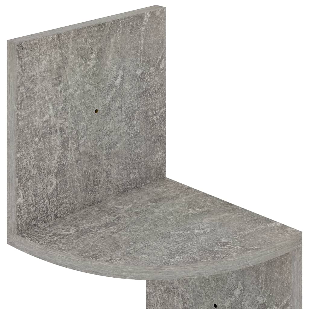 vidaXL Raft de perete de colț, gri beton, 19x19x123 cm, lemn prelucrat vidaXL Raft de perete de colț, gri beton, 19x19x123 cm, lemn prelucrat