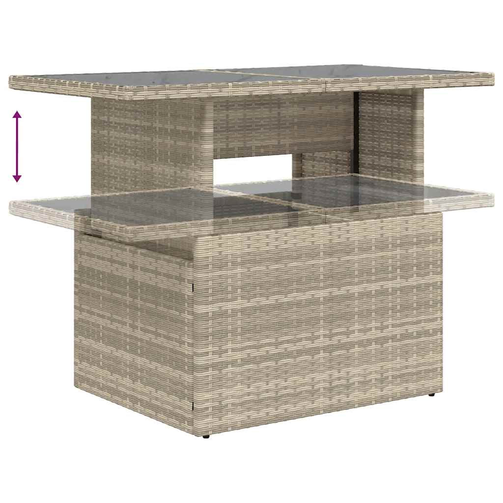 vidaXL Set mobilier de grădină cu perne, 8 piese gri deschis poliratan