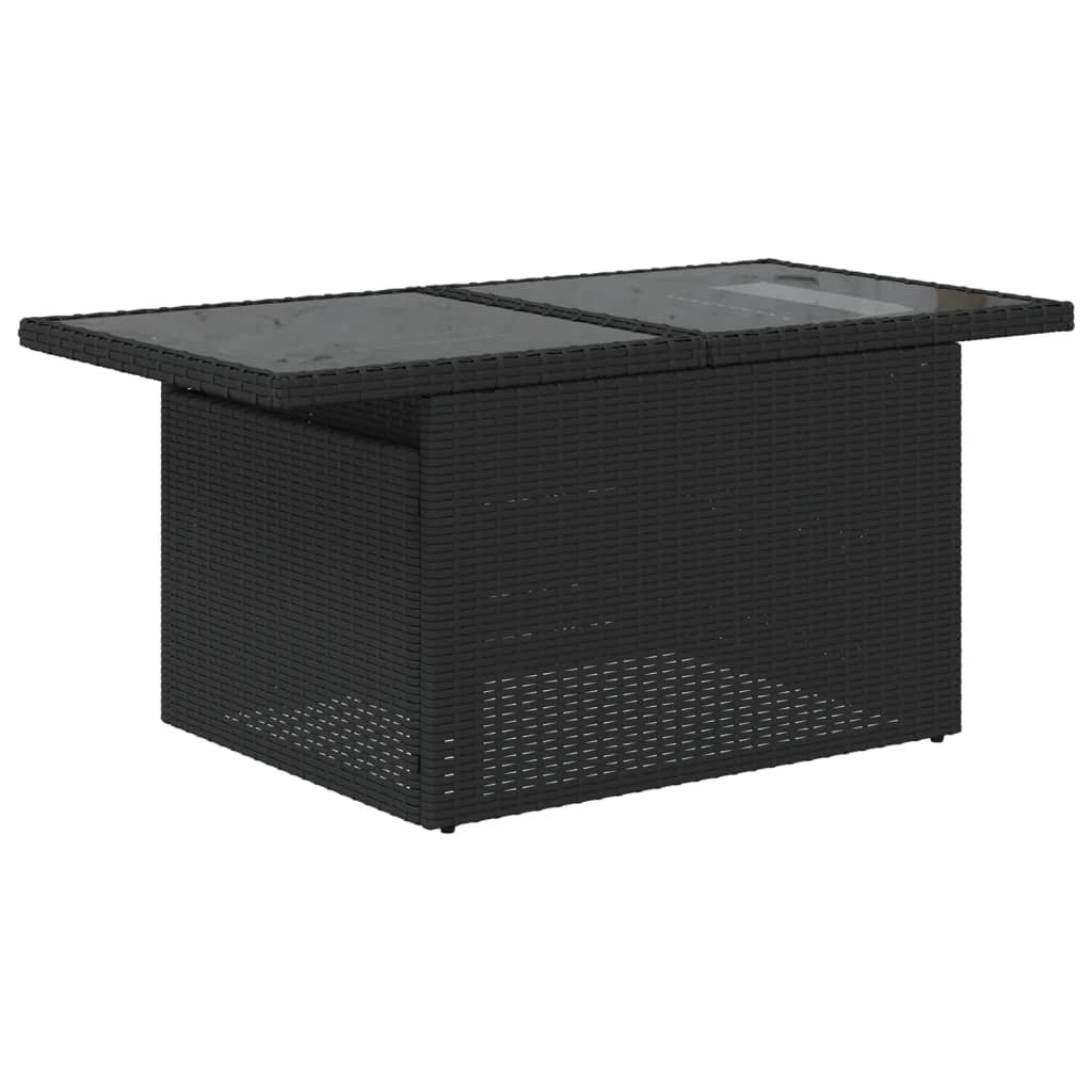 vidaXL Set mobilier de grădină cu perne, 9 piese, negru, poliratan vidaXL Set mobilier de grădină cu perne, 9 piese, negru, poliratan