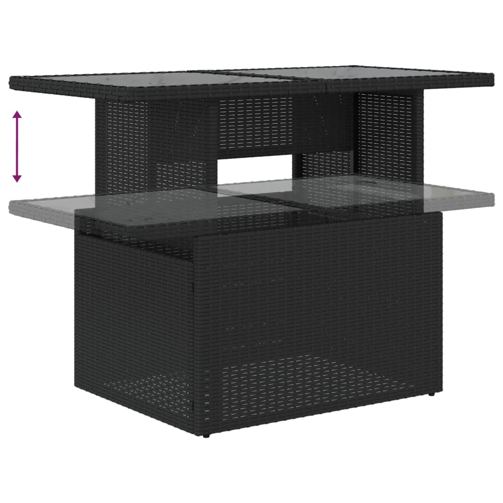 vidaXL Set mobilier de grădină cu perne, 9 piese, negru, poliratan vidaXL Set mobilier de grădină cu perne, 9 piese, negru, poliratan