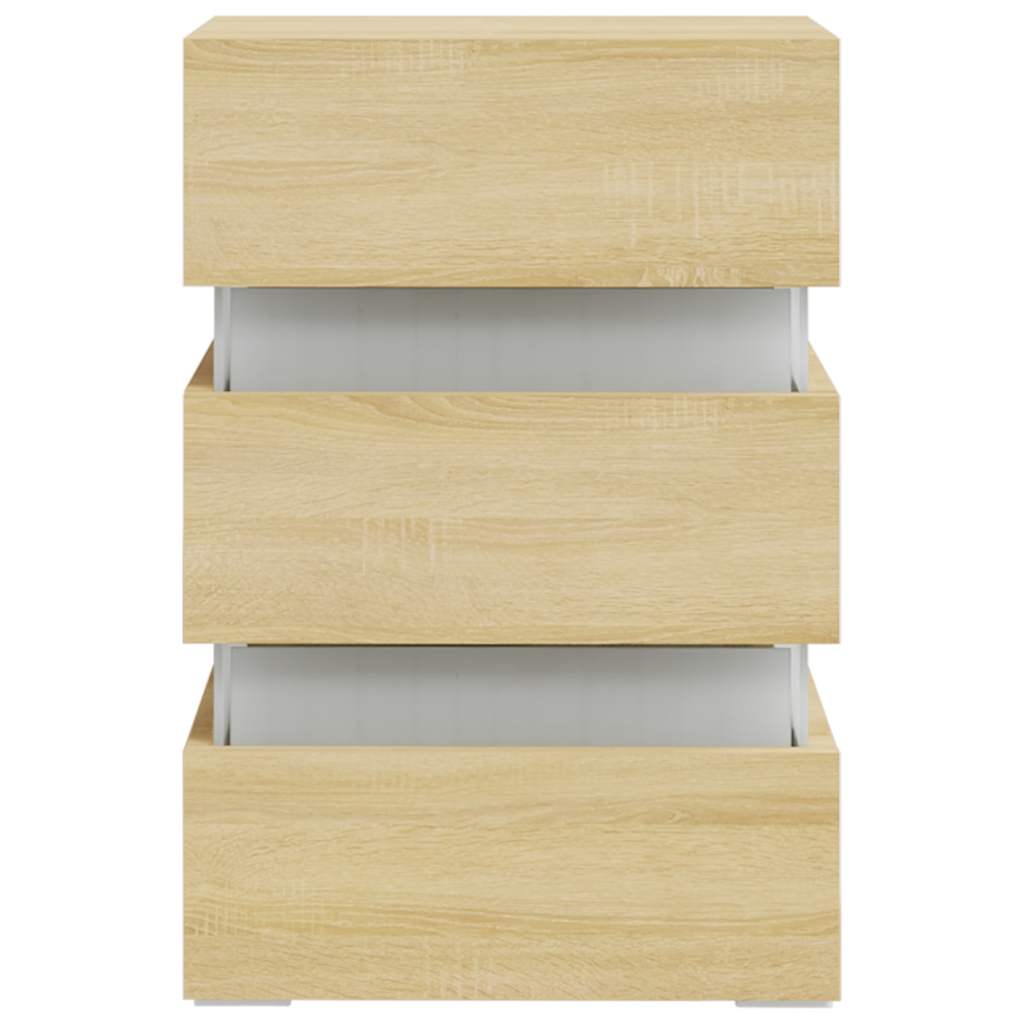 vidaXL Dulap noptieră cu LED stejar sonoma, 45x35x67 cm lemn prelucrat vidaXL Dulap noptieră cu LED stejar sonoma, 45x35x67 cm lemn prelucrat