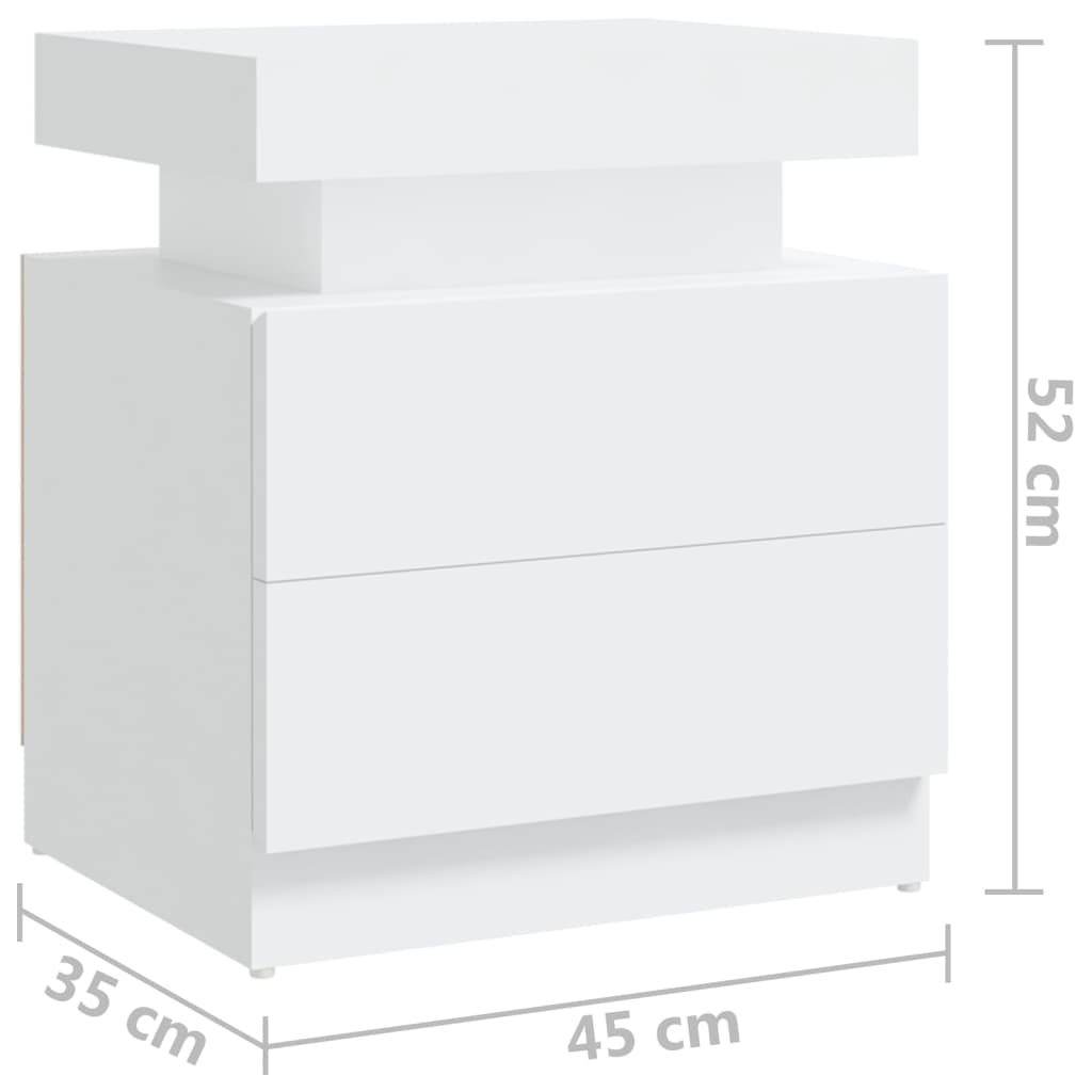vidaXL Dulap noptieră, alb, 45x35x52 cm, lemn prelucrat vidaXL Dulap noptieră, alb, 45x35x52 cm, lemn prelucrat
