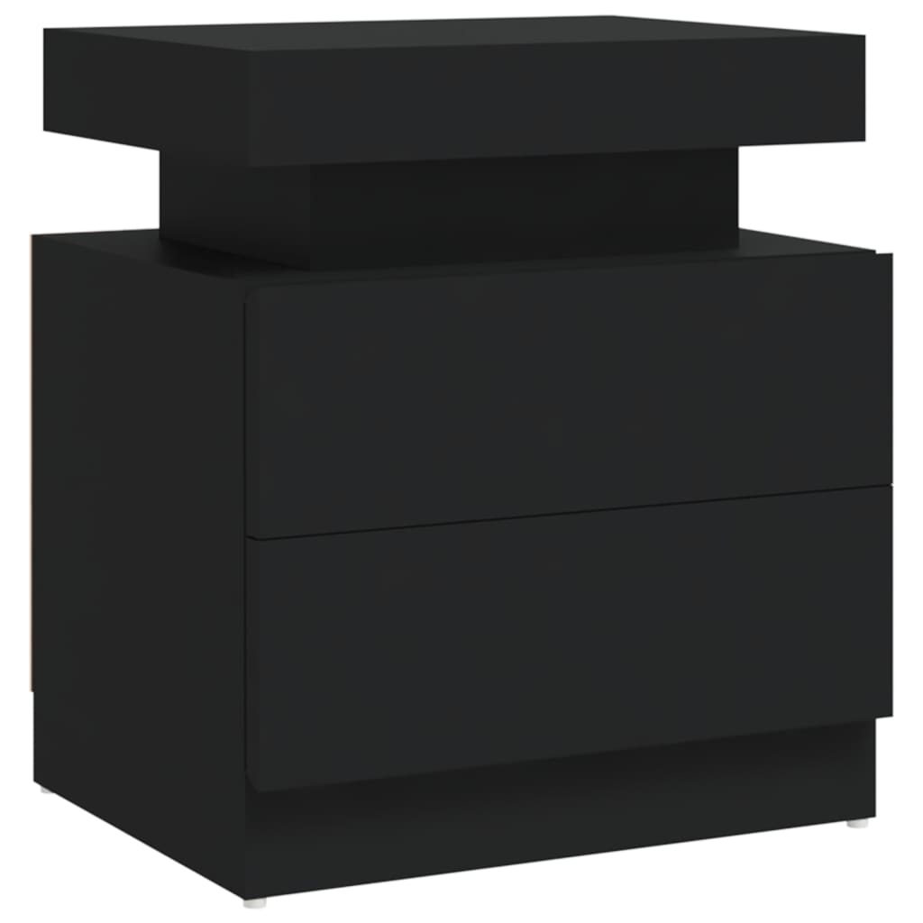 vidaXL Noptieră, negru, 45x35x52 cm, lemn prelucrat