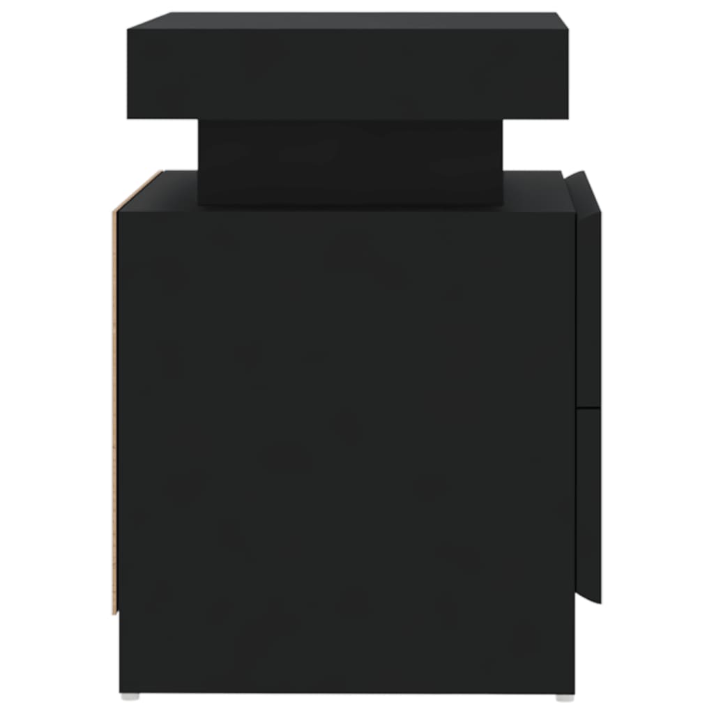 vidaXL Noptieră, negru, 45x35x52 cm, lemn prelucrat