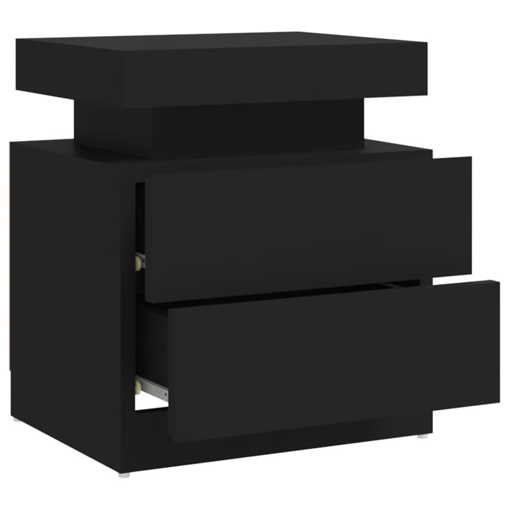 vidaXL Noptieră, negru, 45x35x52 cm, lemn prelucrat