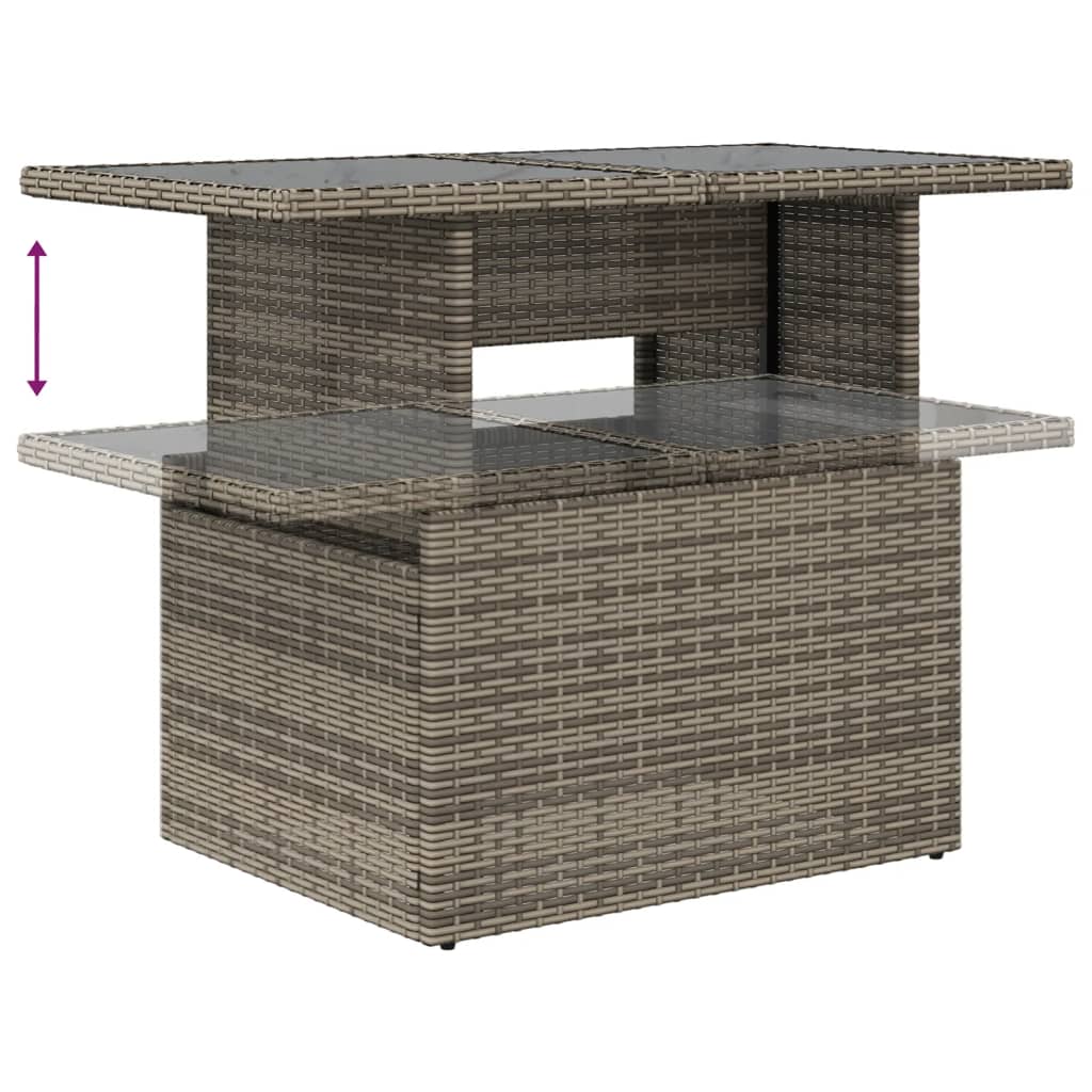 vidaXL Set mobilier grădină cu perne, 6 piese, gri, poliratan vidaXL Set mobilier grădină cu perne, 6 piese, gri, poliratan