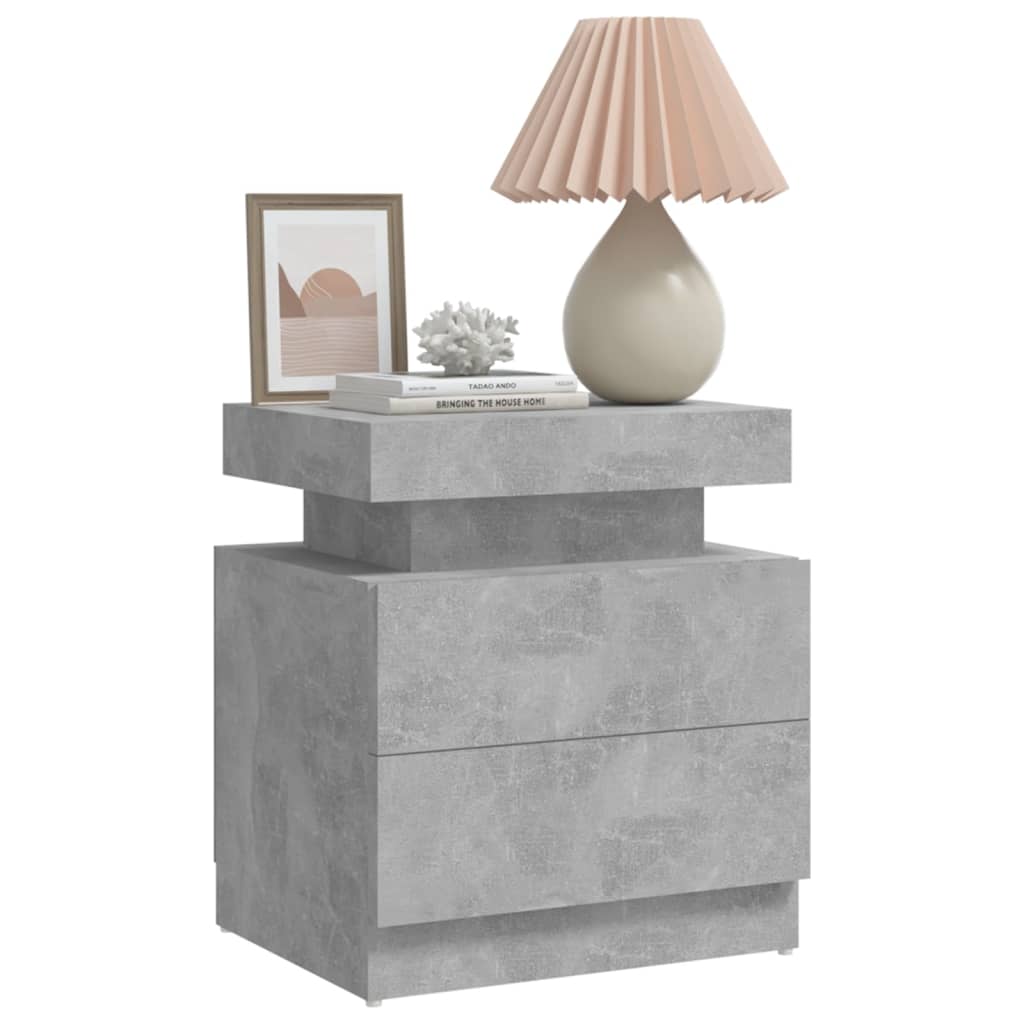 vidaXL Noptieră, gri beton, 45x35x52 cm, lemn prelucrat