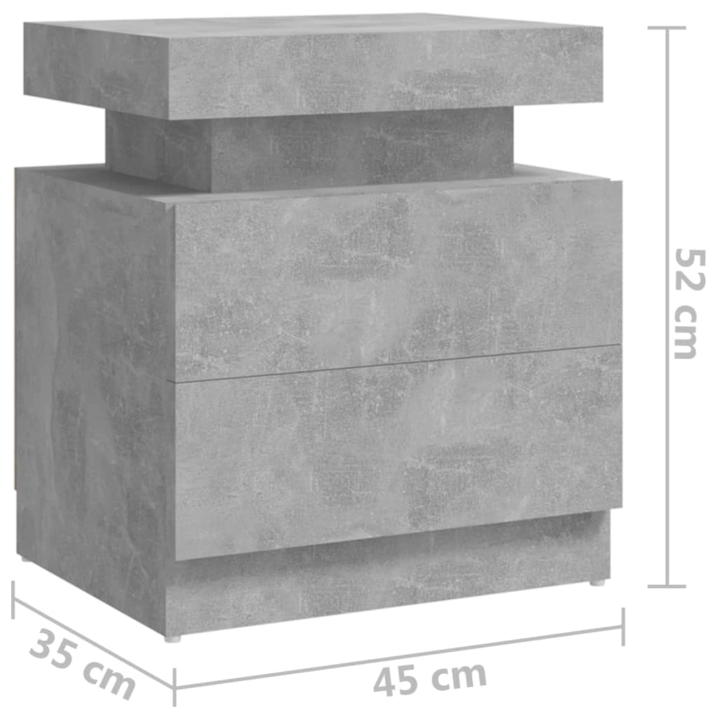 vidaXL Noptieră, gri beton, 45x35x52 cm, lemn prelucrat