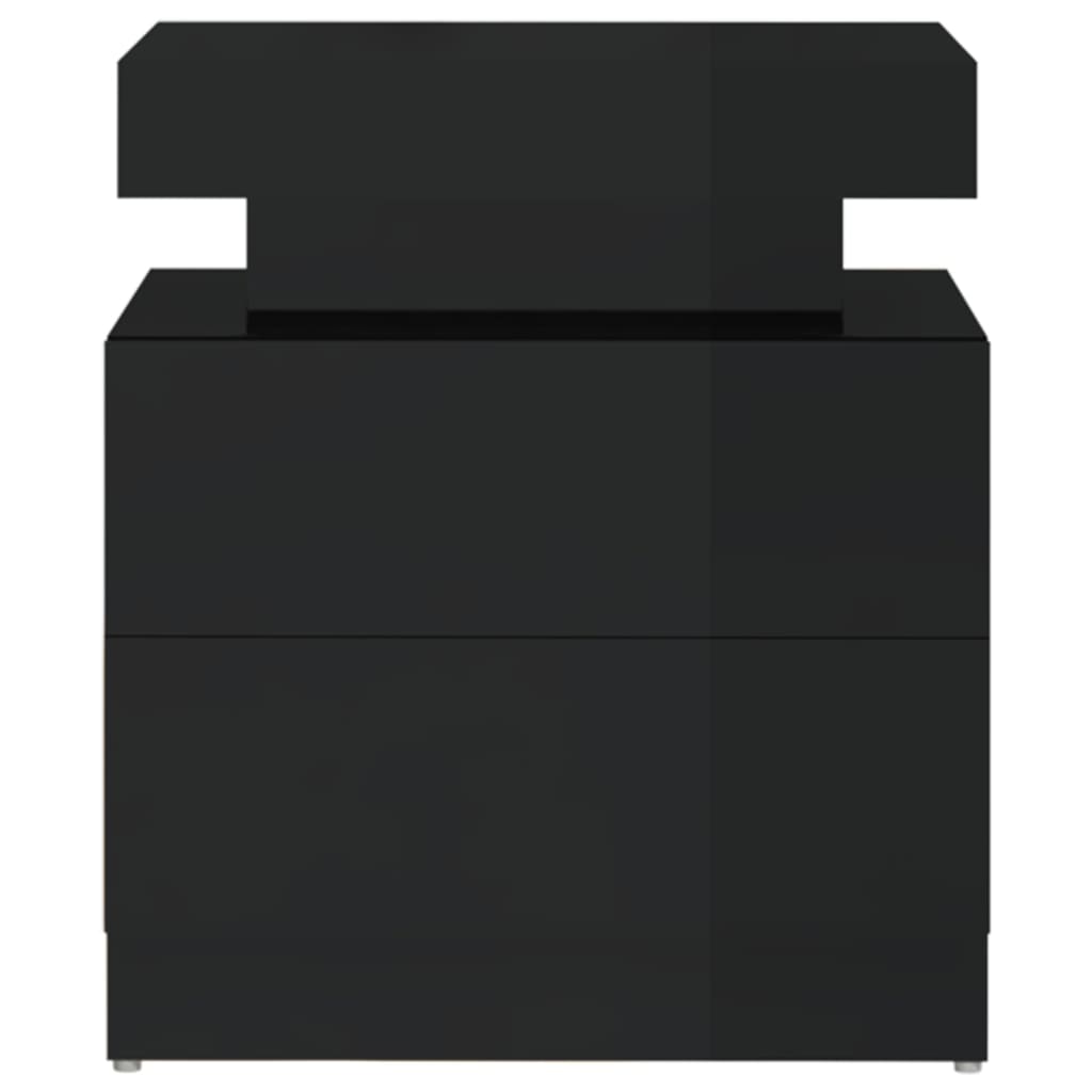vidaXL Noptieră, negru extralucios, 45x35x52 cm, lemn prelucrat vidaXL Noptieră, negru extralucios, 45x35x52 cm, lemn prelucrat