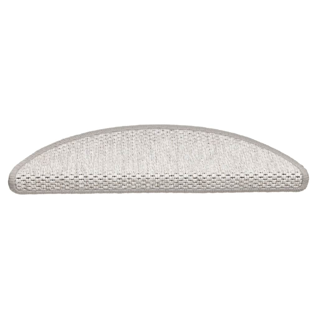 vidaXL Covoraș scări autoadeziv aspect sisal 15 buc. platină 56x17x3cm