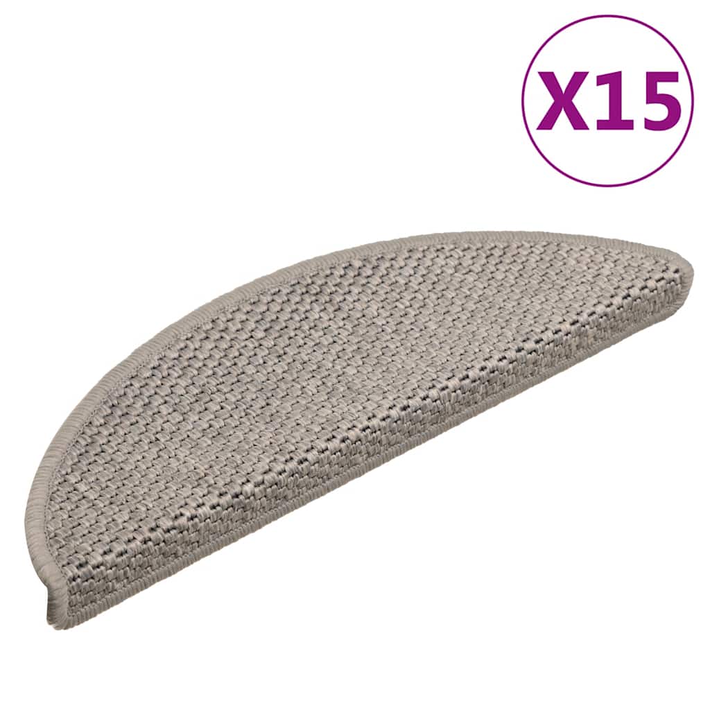 vidaXL Covorașe scări autoadezive 15 buc argintiu 56x17x3 aspect sisal vidaXL Covorașe scări autoadezive 15 buc argintiu 56x17x3 aspect sisal