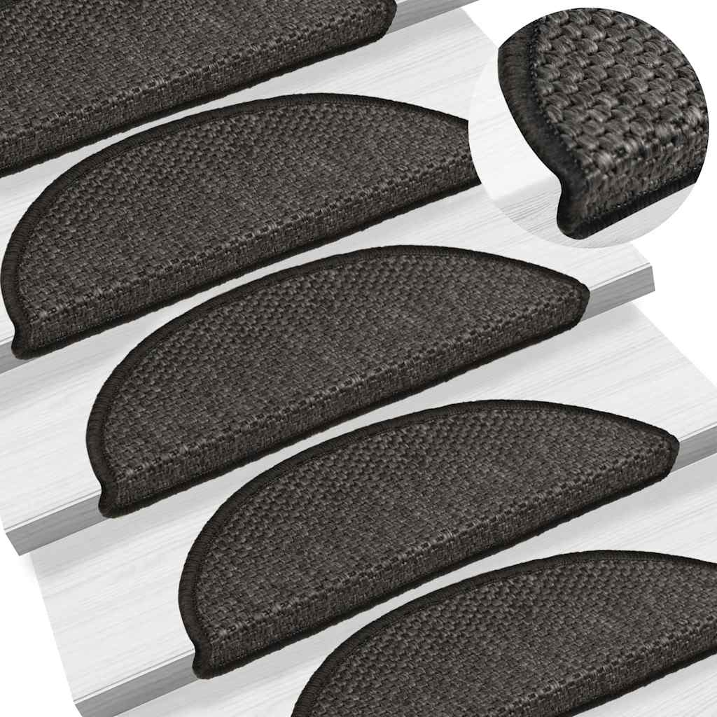 vidaXL Covorașe scări autoadezive 15 buc antracit 56x17x3 aspect sisal vidaXL Covorașe scări autoadezive 15 buc antracit 56x17x3 aspect sisal