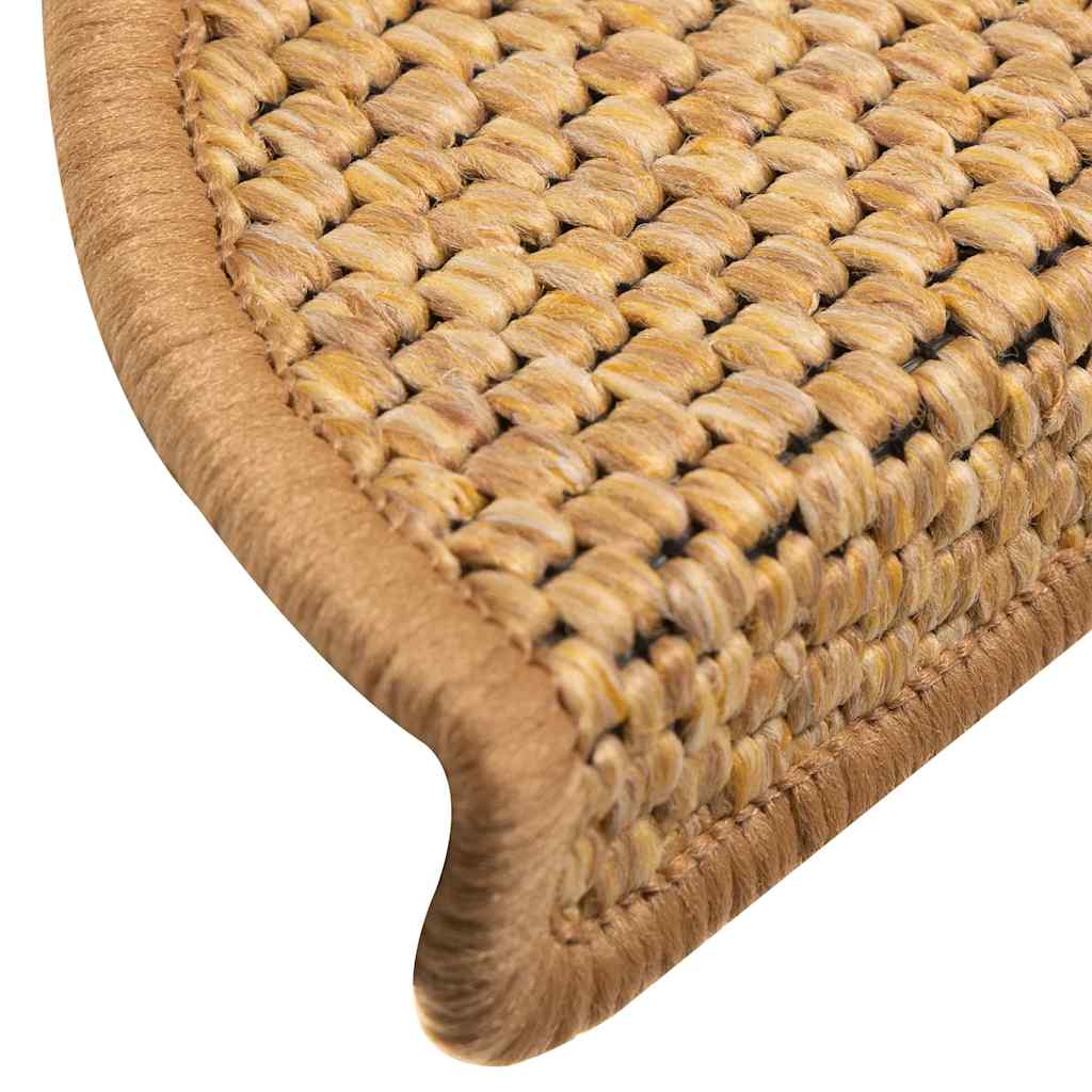 vidaXL Covorașe scări autoadezive 15 buc. sisal 56x17x3 aspect sisal