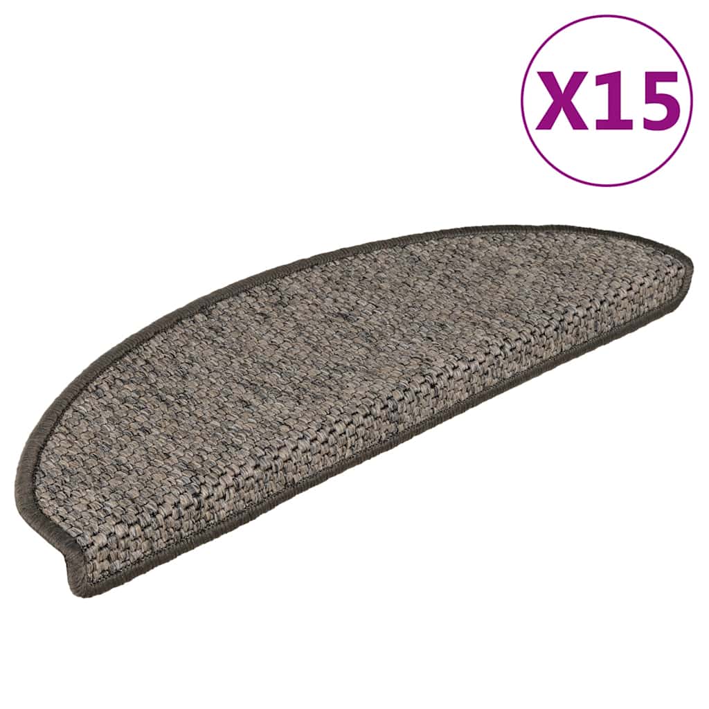 vidaXL Covorașe autoadezive de scări 15 buc. maro bej 65x21x4cm sisal vidaXL Covorașe autoadezive de scări 15 buc. maro bej 65x21x4cm sisal