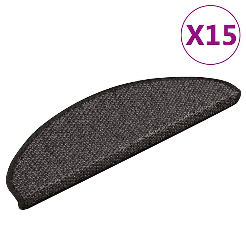 vidaXL Covorașe scări autoadezive, 15 buc. gri 65x21x4cm, aspect sisal
