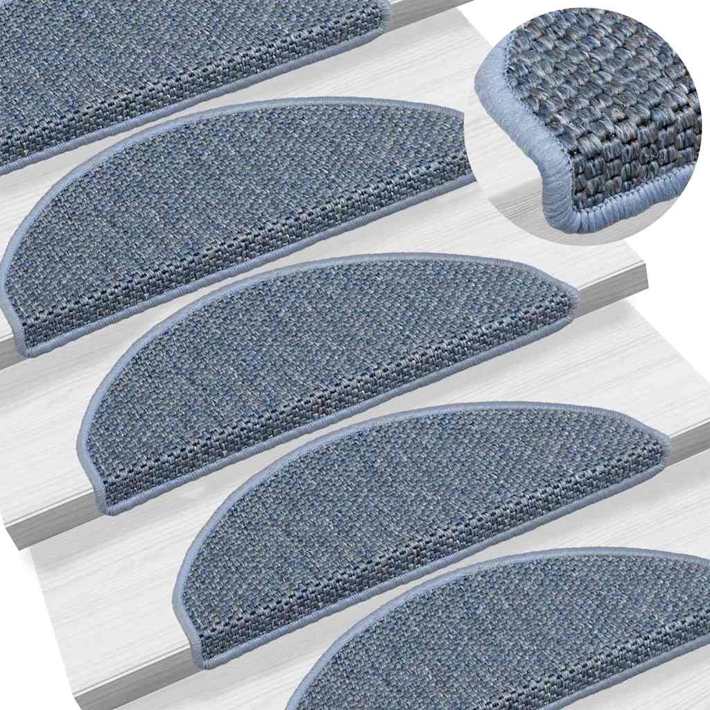 vidaXL Covorașe scări autoadezive, 15 buc. albastru 65x21x4 cm, sisal vidaXL Covorașe scări autoadezive, 15 buc. albastru 65x21x4 cm, sisal