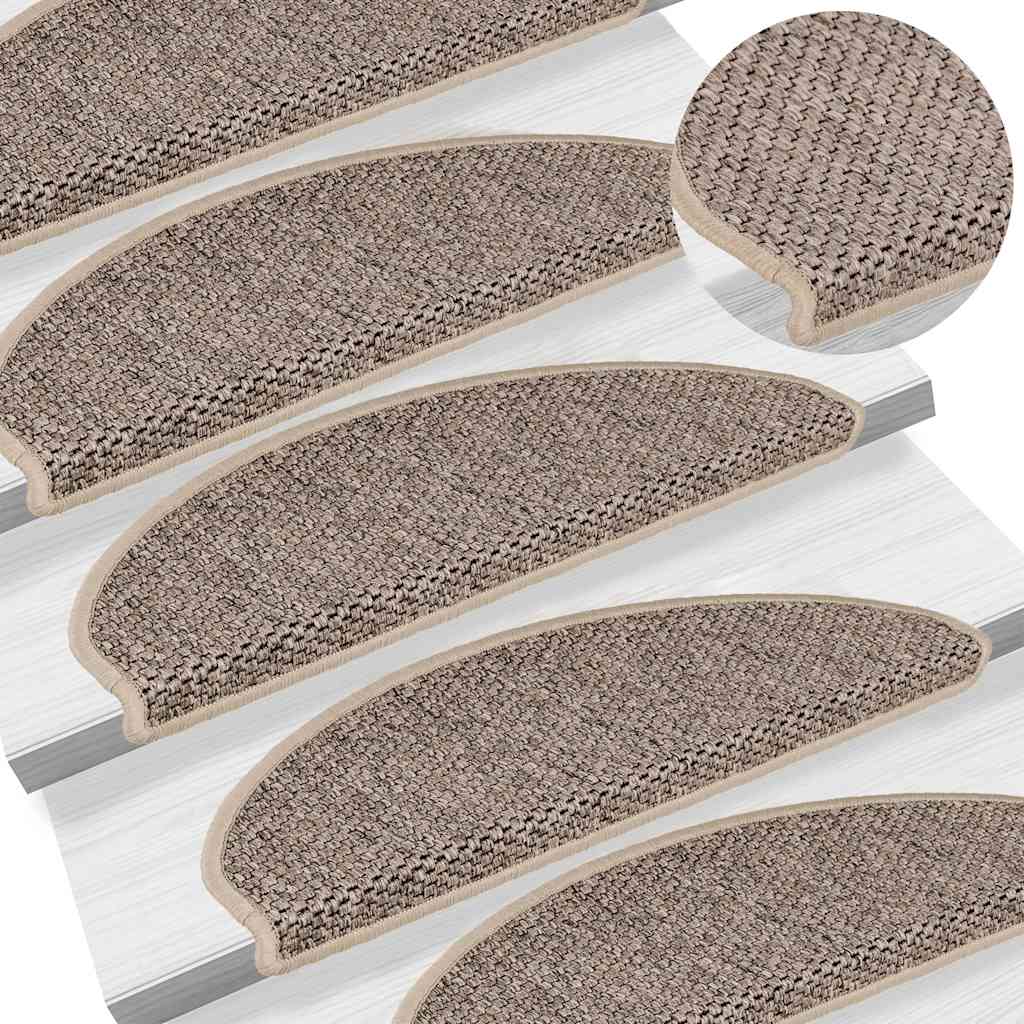 vidaXL Covorașe scări autoadezive, 15 buc. bej închis, 65x21x4cm sisal vidaXL Covorașe scări autoadezive, 15 buc. bej închis, 65x21x4cm sisal
