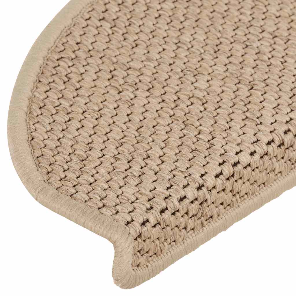 vidaXL Covorașe scări autoadezive 15buc nisipiu 65x21x4cm aspect sisal