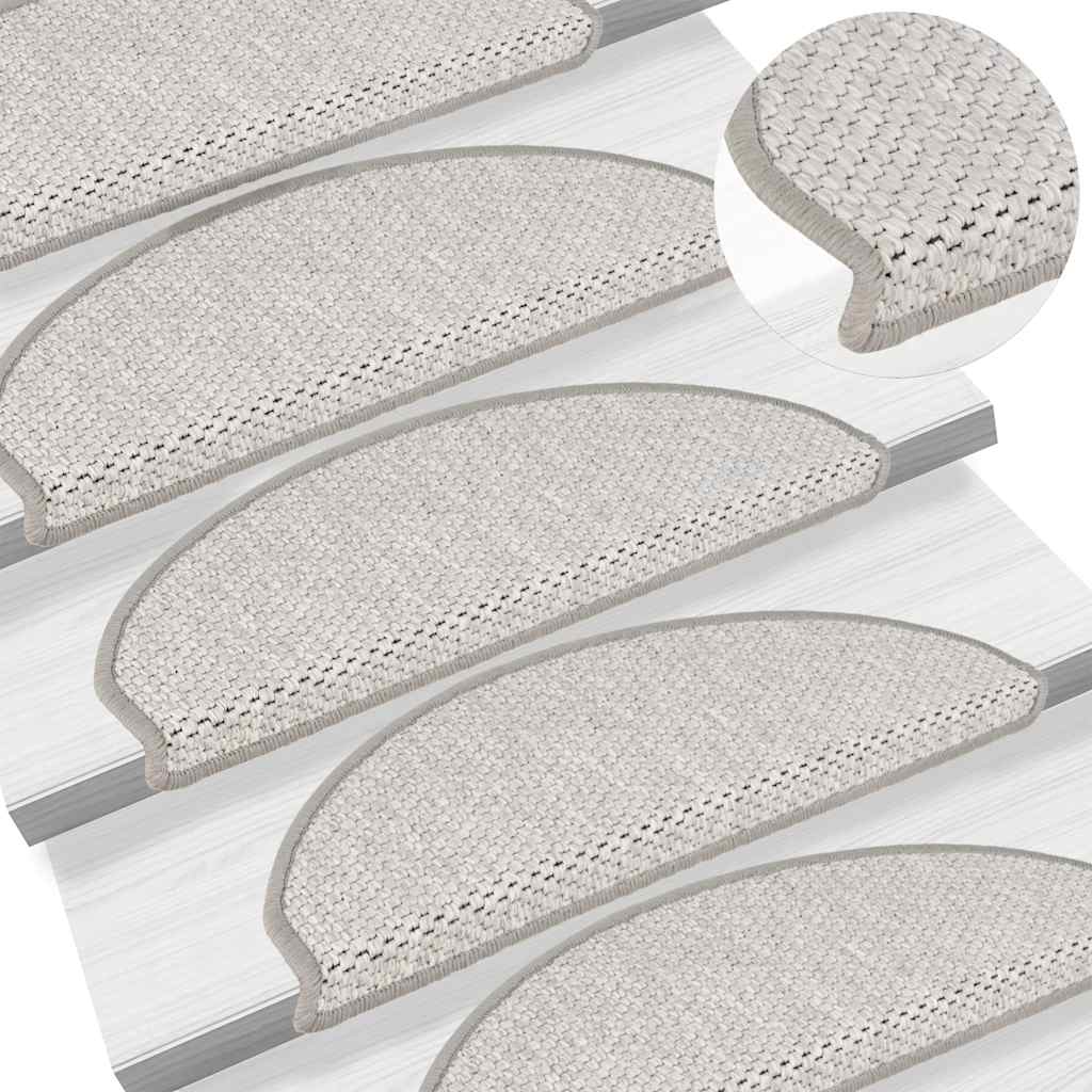 vidaXL Covoraș scări autoadeziv 15 buc platină 65x21x4 cm aspect sisal vidaXL Covoraș scări autoadeziv 15 buc platină 65x21x4 cm aspect sisal