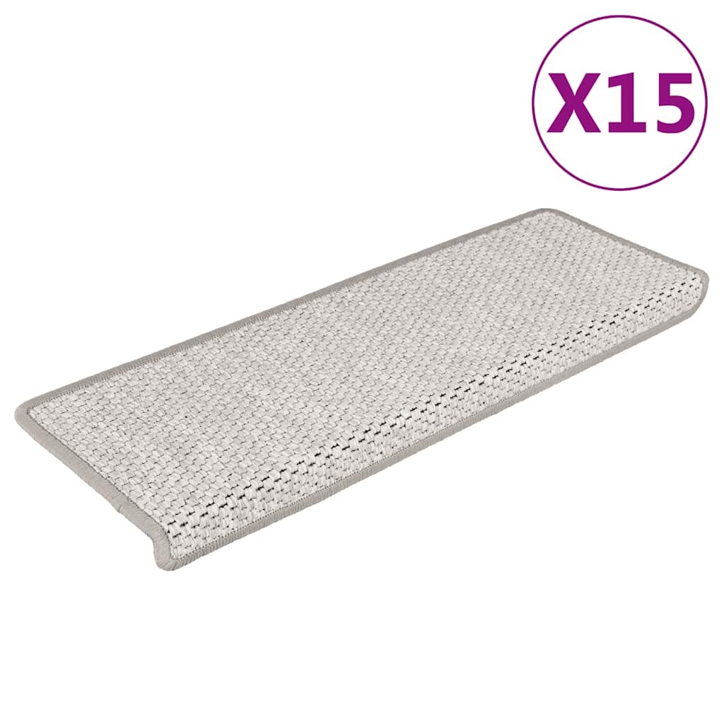 vidaXL Covoraș scări autoadeziv 15 buc platină 65x21x4 cm aspect sisal vidaXL Covoraș scări autoadeziv 15 buc platină 65x21x4 cm aspect sisal
