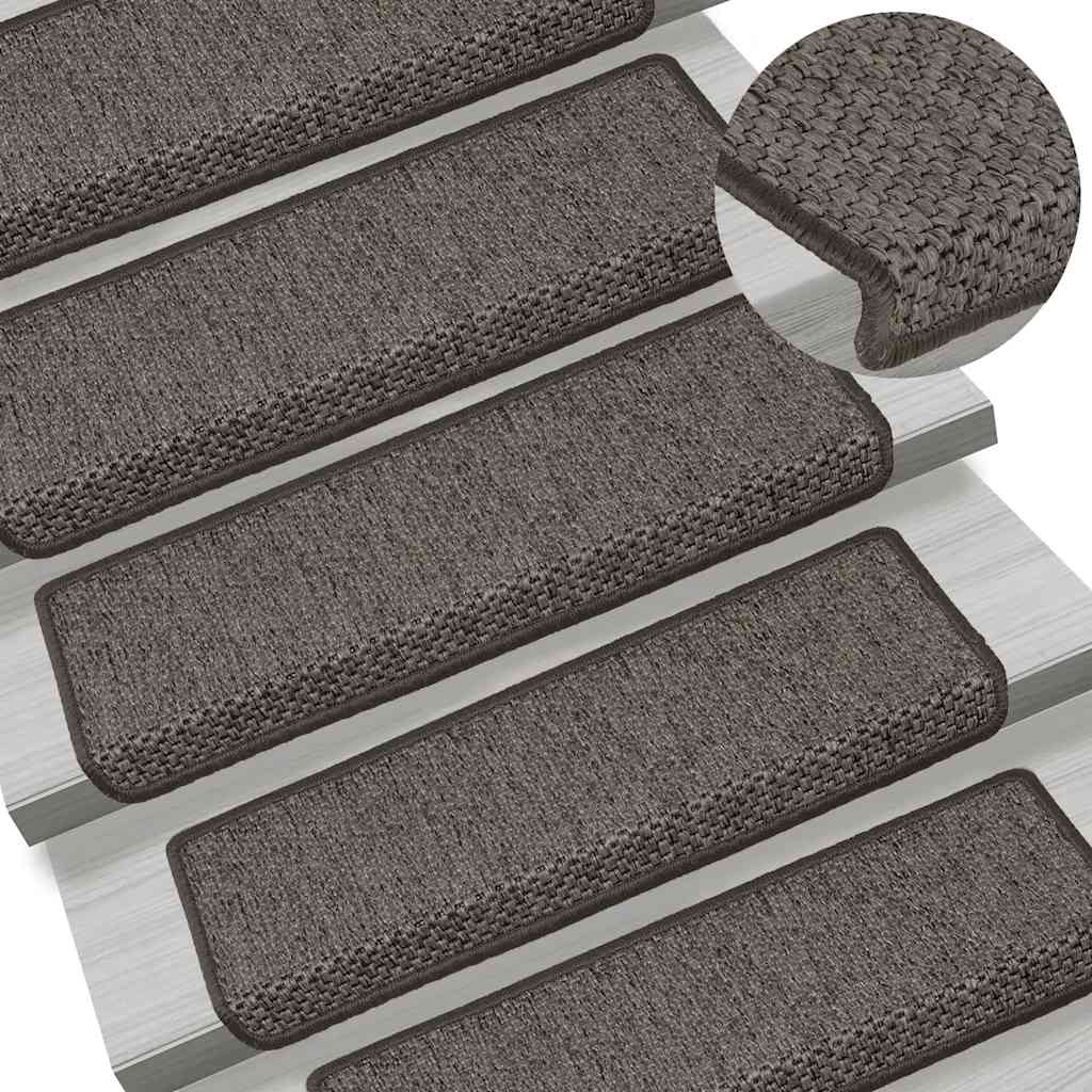 vidaXL Covoraș scări autoadeziv 15 buc. gri&bej 65x21x4cm aspect sisal vidaXL Covoraș scări autoadeziv 15 buc. gri&bej 65x21x4cm aspect sisal