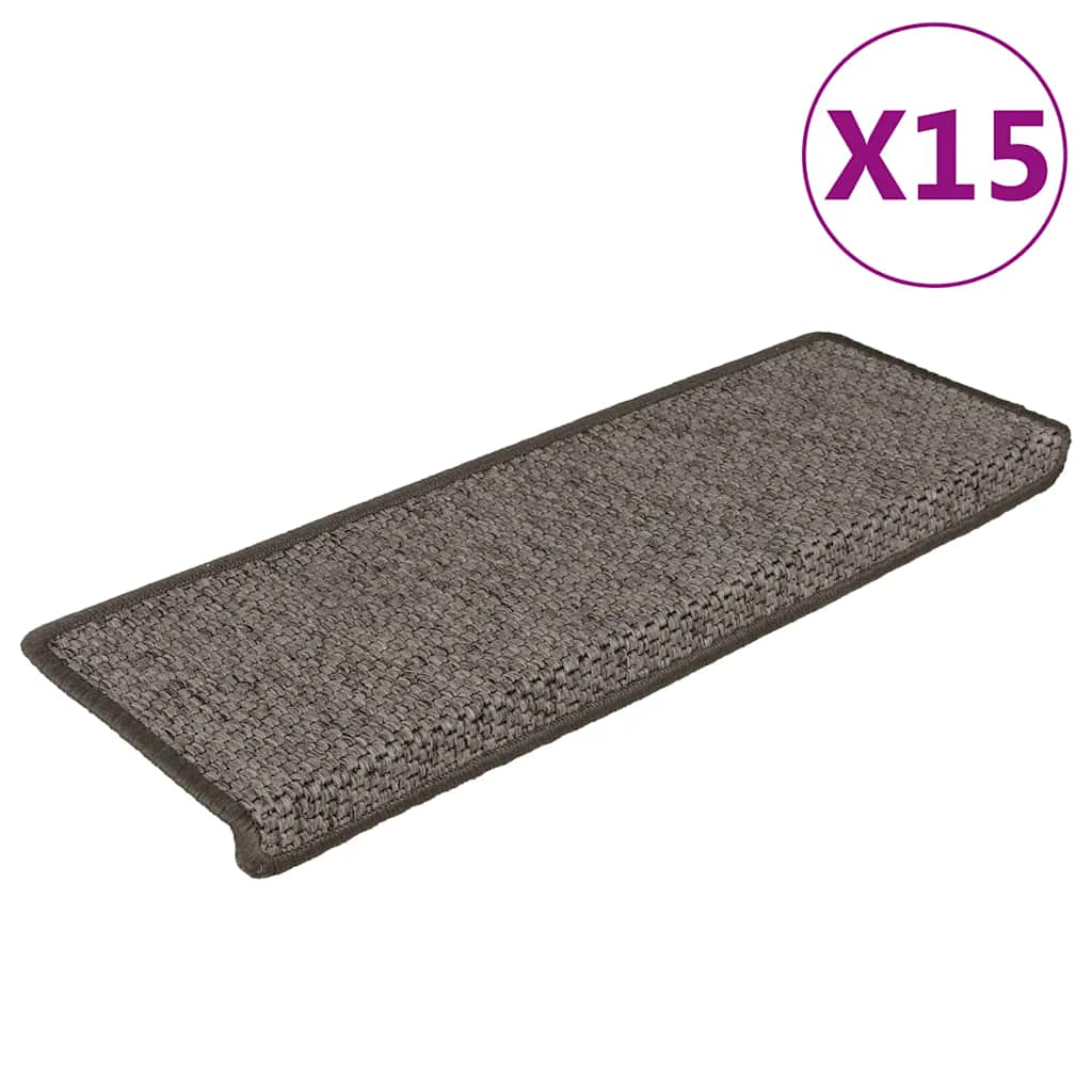 vidaXL Covoraș scări autoadeziv 15 buc. gri&bej 65x21x4cm aspect sisal vidaXL Covoraș scări autoadeziv 15 buc. gri&bej 65x21x4cm aspect sisal