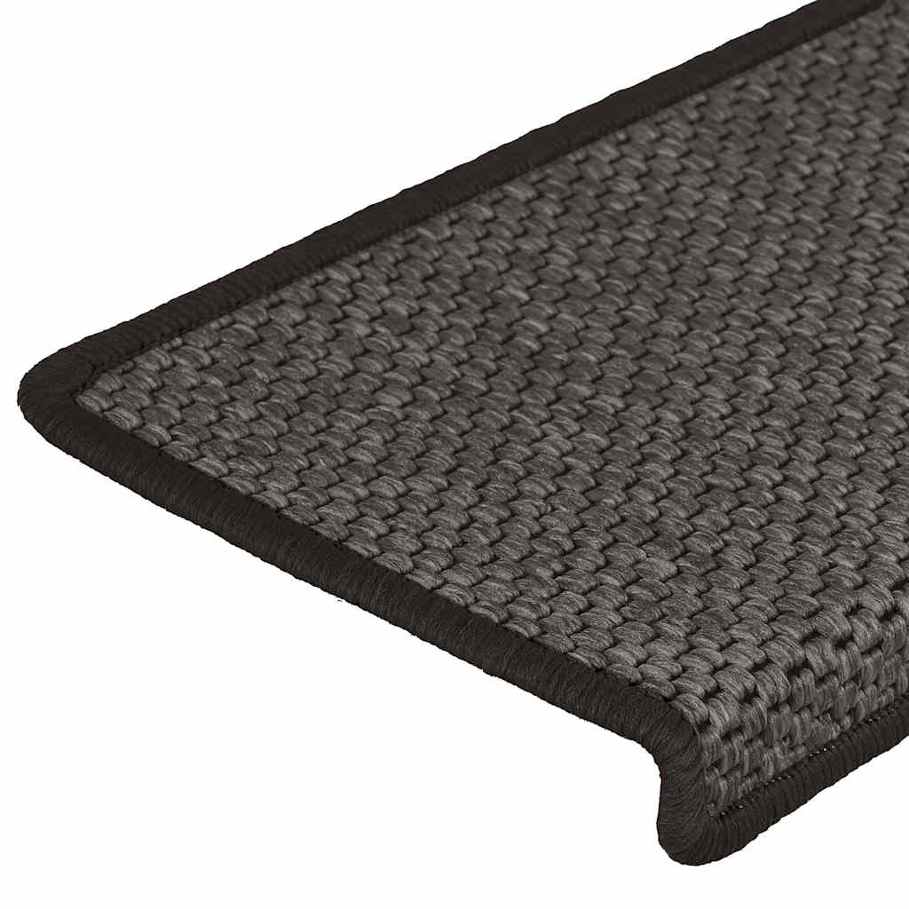 vidaXL Covorașe scări autoadezive, 15 buc. antracit 65x21x4 cm sisal