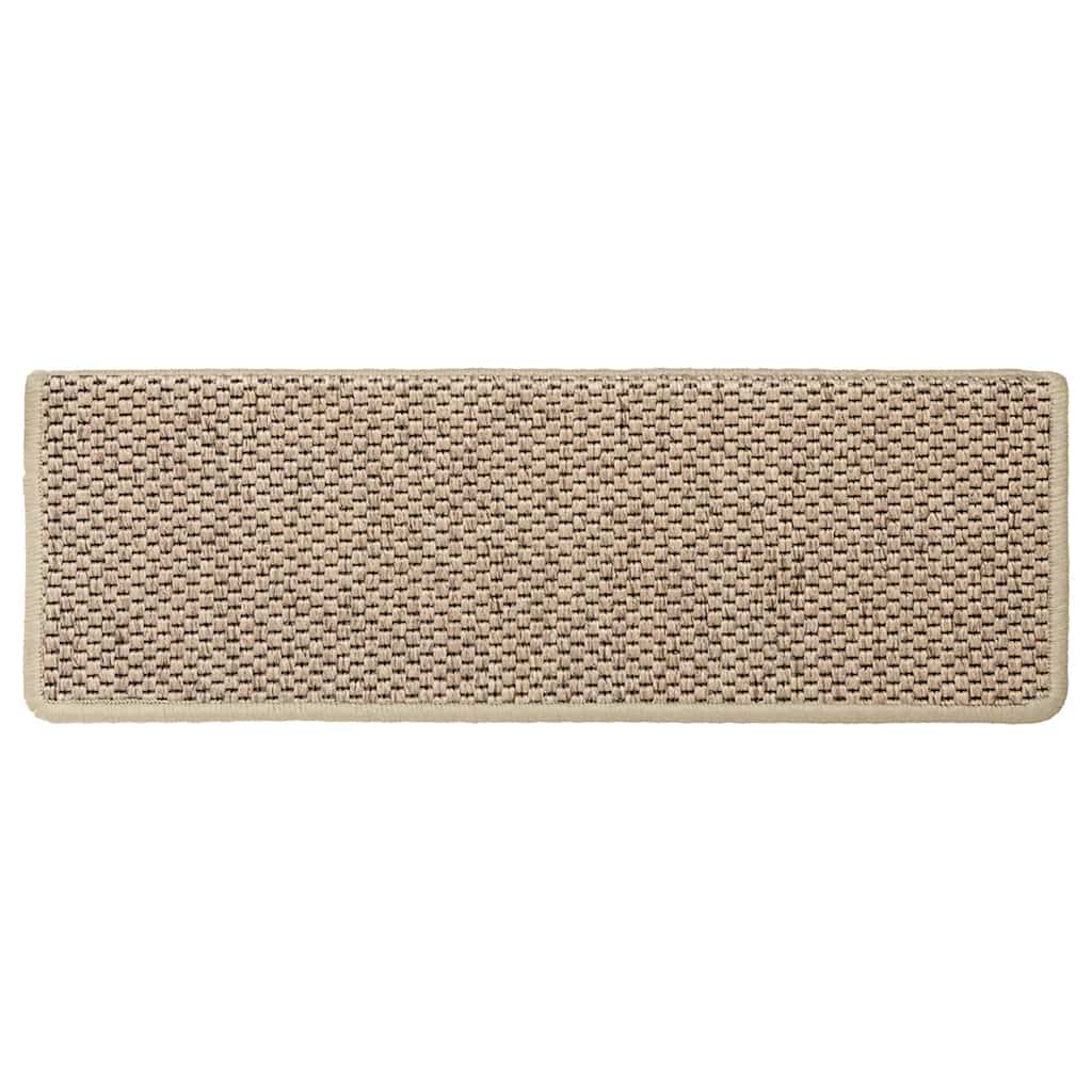 vidaXL Covorașe scări autoadezive 15buc nisipiu 65x21x4cm aspect sisal vidaXL Covorașe scări autoadezive 15buc nisipiu 65x21x4cm aspect sisal