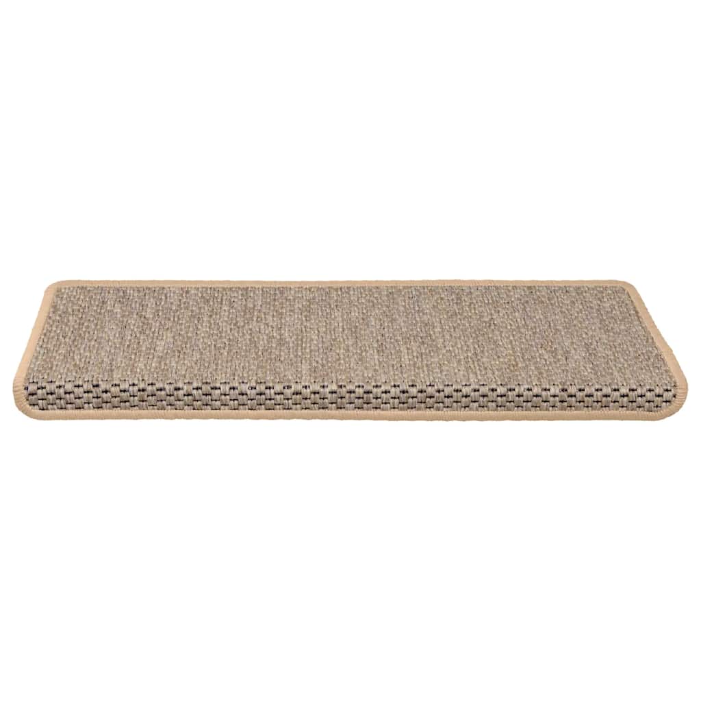 vidaXL Covorașe scări autoadezive 15 buc. bej deschis 65x21x4 cm sisal