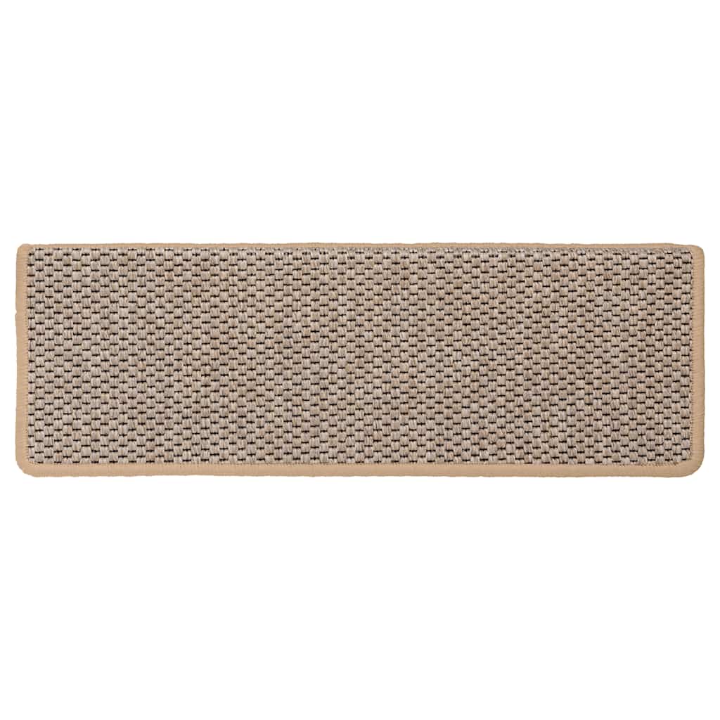 vidaXL Covorașe scări autoadezive 15 buc. bej deschis 65x21x4 cm sisal
