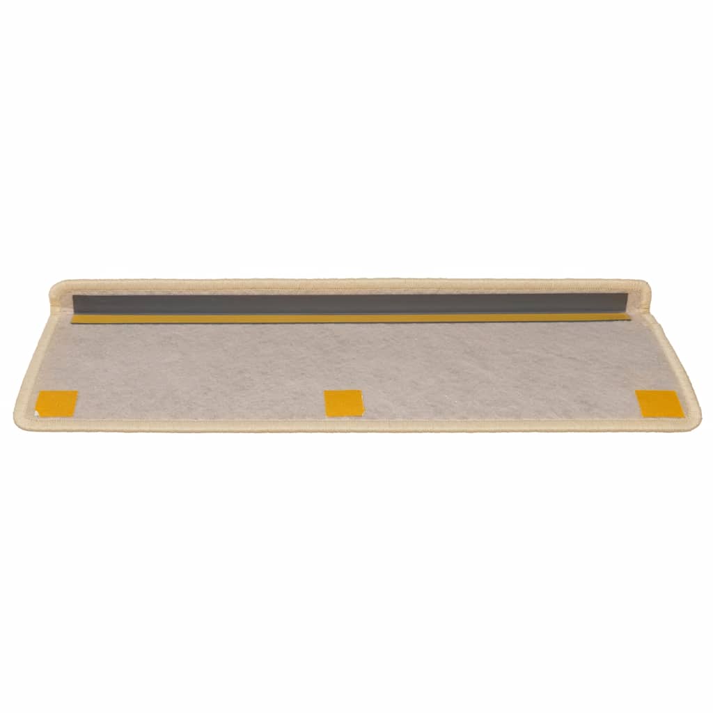 vidaXL Covorașe scări autoadezive, 15 buc., crem, 65x21x4 cm, sisal