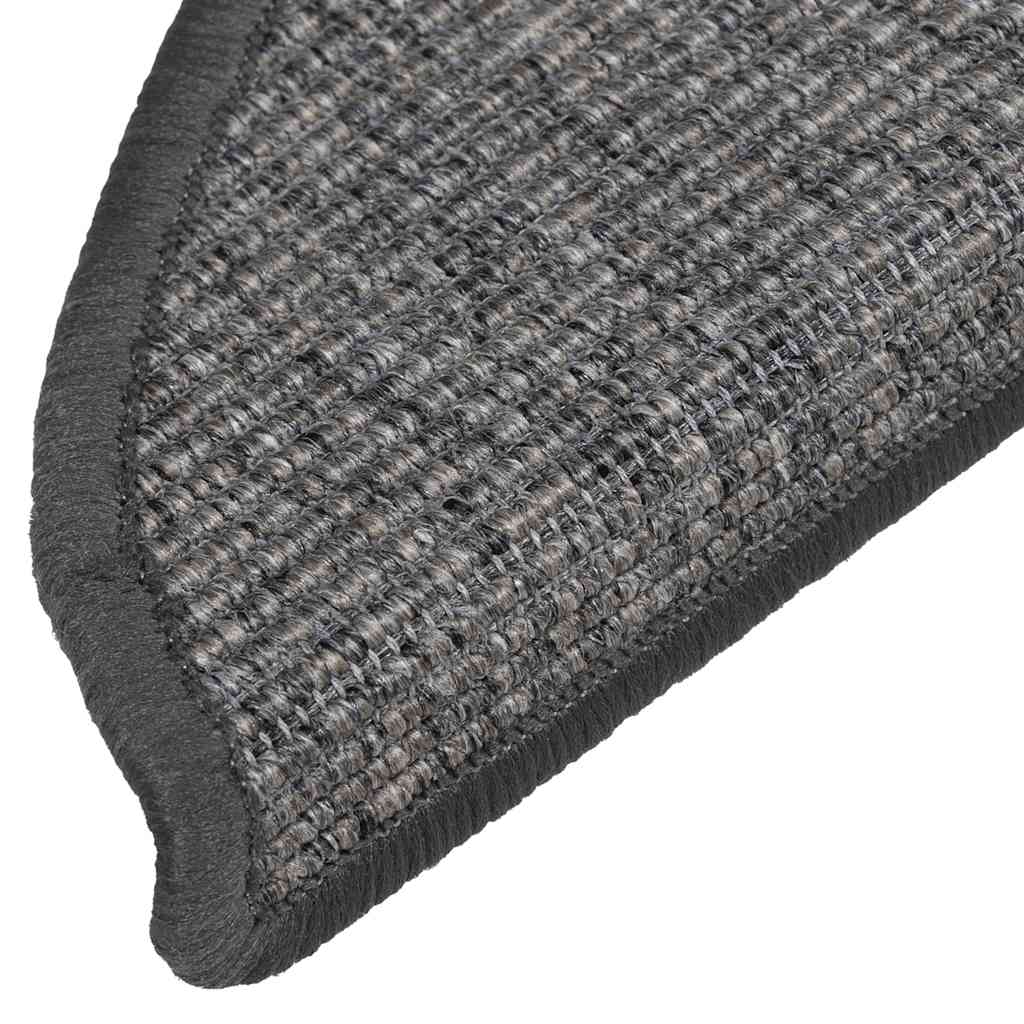 vidaXL Covorașe pentru scări, 15 buc., 56x17x3 cm, bej și gri, semirotunde