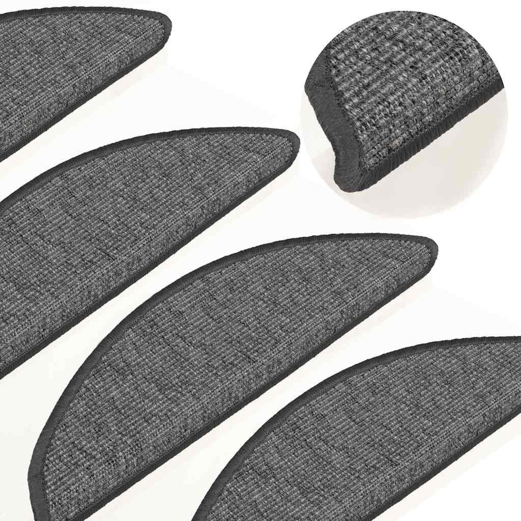 vidaXL Covorașe pentru scări, 15 buc., 56x17x3 cm, bej și gri, semirotunde