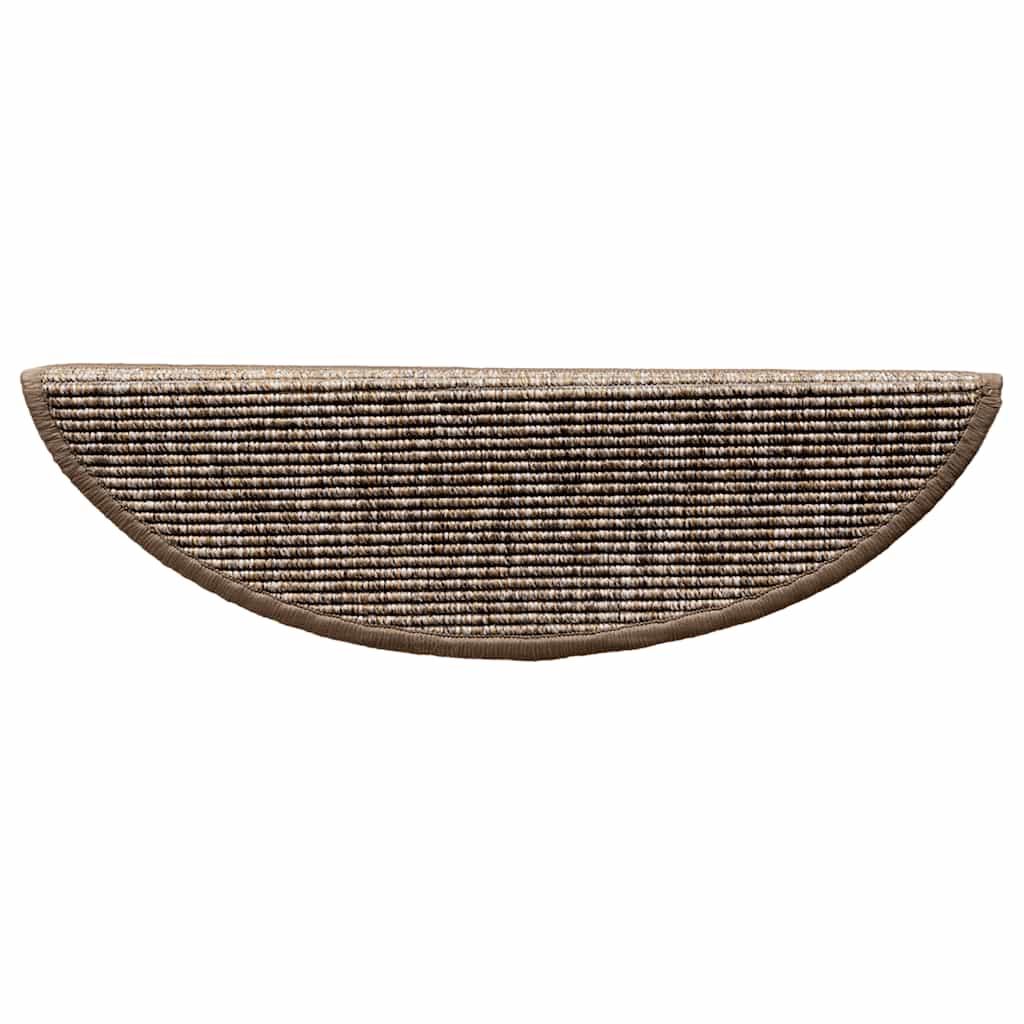vidaXL Covorașe pentru scări, 15 buc., 56x17x3 cm, maro deschis, semirotunde