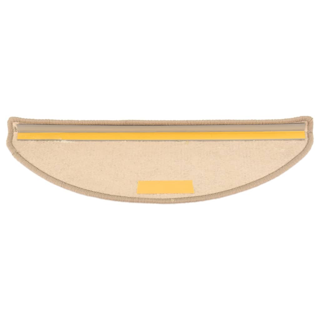 vidaXL Covorașe pentru scări, 15 buc., 65x21x4 cm, bej închis, semirotunde, mari